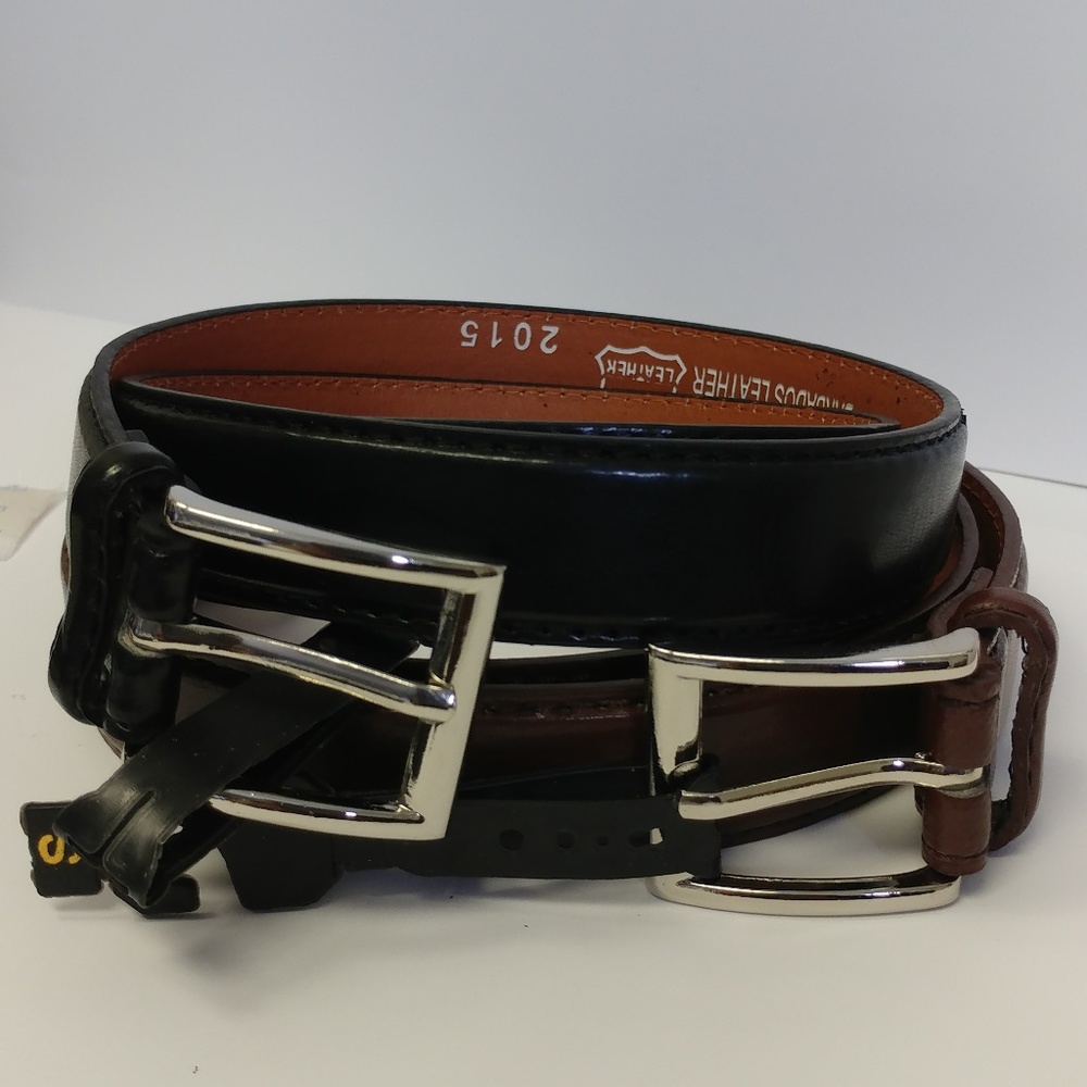 2 Pack of Men's Genuine Leather Belts